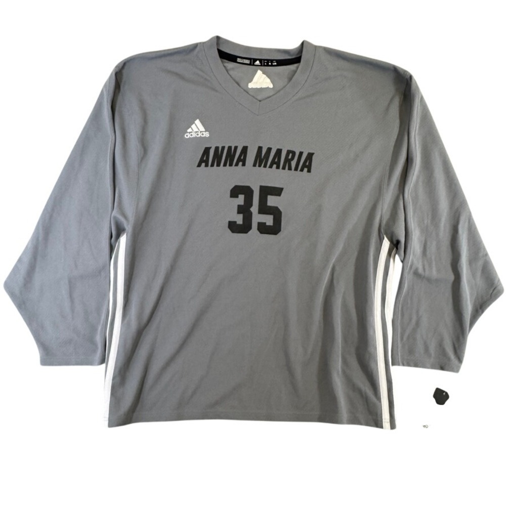 NWT Adidas Anna Maria 35 Grey Long Sleeve Jersey Top adiTeam A STK2 EC81 Mens L